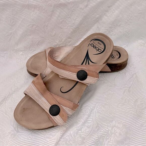 Abeo Barbara Sandals Size 9N Beige/Tan Comfort Buckle Straps - Picture 1 of 7
